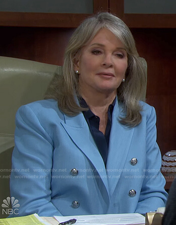 Marlena’s light blue double breasted blazer on Days of our Lives