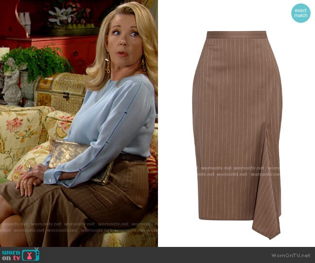 Max Mara Fedora Skirt worn by Nikki Reed Newman (Melody Thomas-Scott) on The Young and the Restless