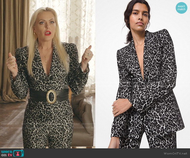 Floral Lace Blazer by Michael Kors worn by Alexis Carrington (Elaine Hendrix) on Dynasty