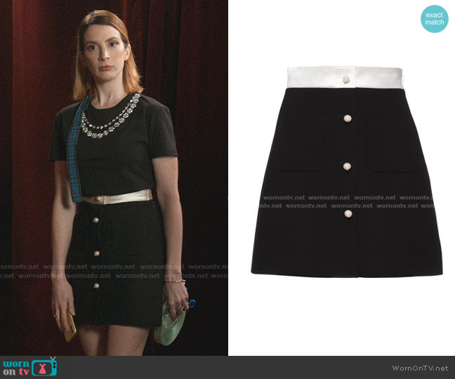 Cady A-line Skirt by Miu Miu worn by Lauren (Molly Bernard) on Younger