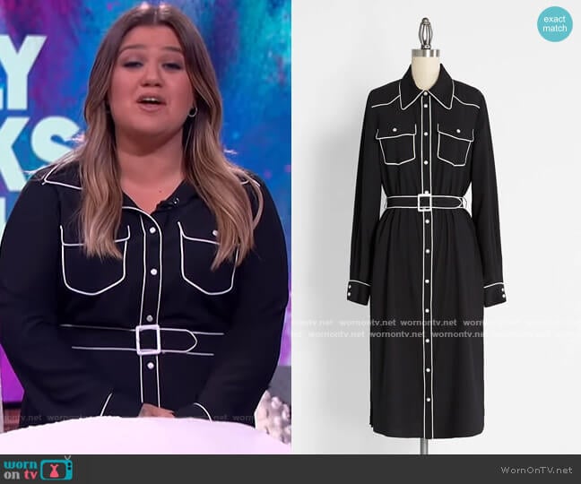 To Graceland and Back Western Shirt Dress by Modcloth worn by Kelly Clarkson on The Kelly Clarkson Show