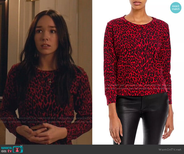 The Koozie Cotton Printed Sweatshirt by Mother worn by Angelina Meyer (Holly Taylor ) on Manifest