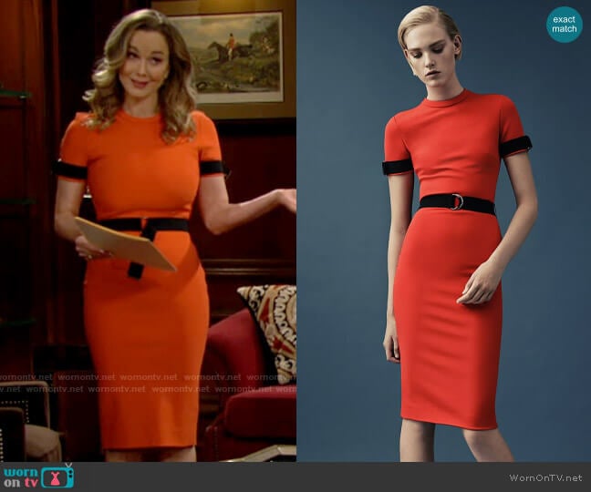 Mugler Resort 2015 Orange Dress worn by Donna Logan (Jennifer Gareis) on The Bold and the Beautiful