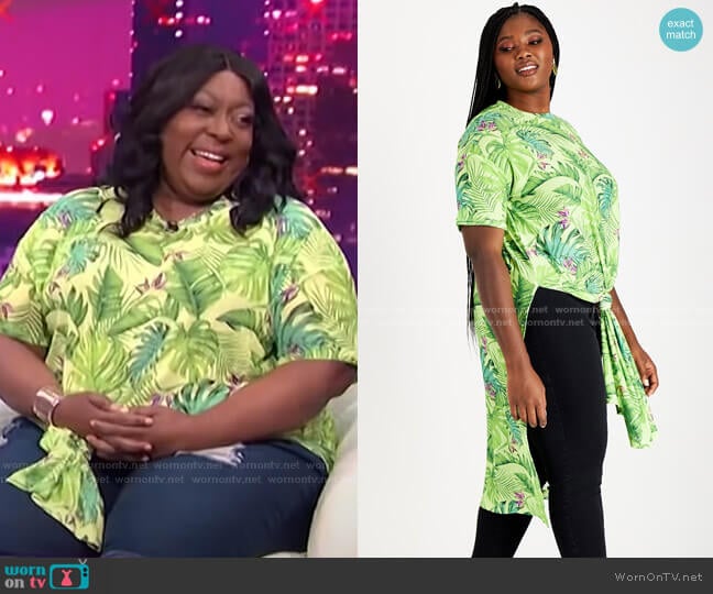 Trendy Plus Size Mesh Tunic by Nina Parker worn by Loni Love on E! News