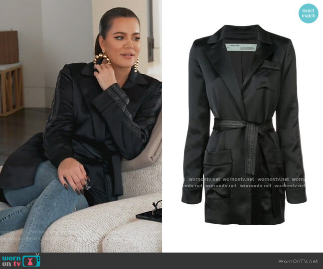 Longline Satin Blazer by Off White worn by Khloe Kardashian on Keeping Up with the Kardashians