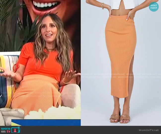 Tanna Midi Skirt by Princess Polly worn by Lilliana Vazquez on E! News