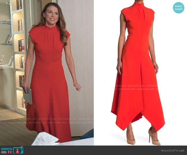 Mock Neck Crepe Maxi Dress by Proenza Schouler worn by Liza Miller (Sutton Foster) on Younger