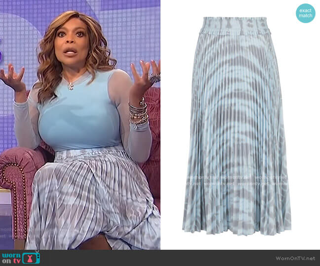 Pleated Tie-dye Skirt by Proenza Schouler worn by Wendy Williams on The Wendy Williams Show