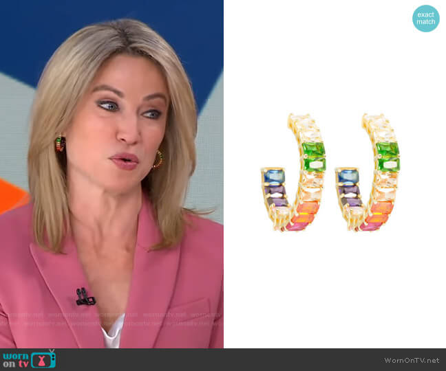 Emerald Rainbow Hoops by Ragen worn by Amy Robach  on Good Morning America
