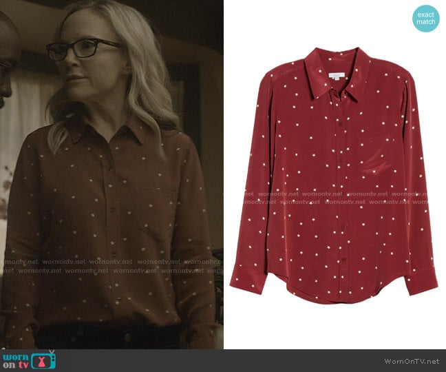 Kate Print Shirt by Rails worn by Linda Martin (Rachael Harris) on Lucifer