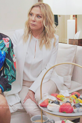 Ramona’s white keyhole blouse and blazer on The Real Housewives of New York City