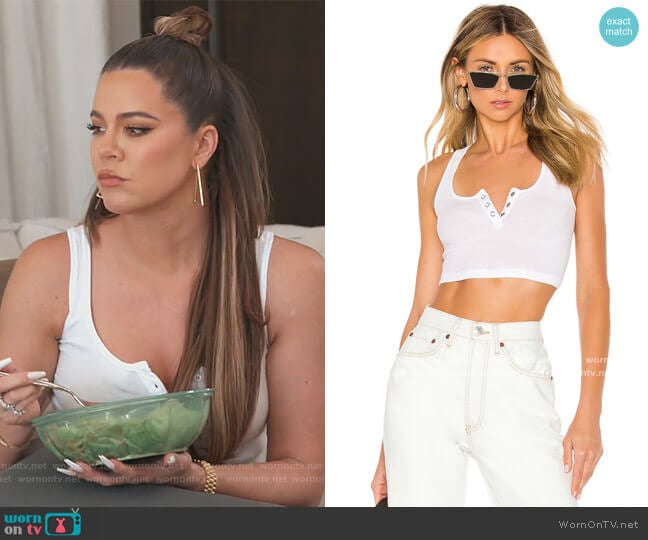 Henley Crop Top by Re/done worn by Khloe Kardashian on Keeping Up with the Kardashians