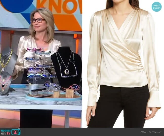 Fawn Silk Blouse by Reformation worn by Amy Robach on Good Morning America