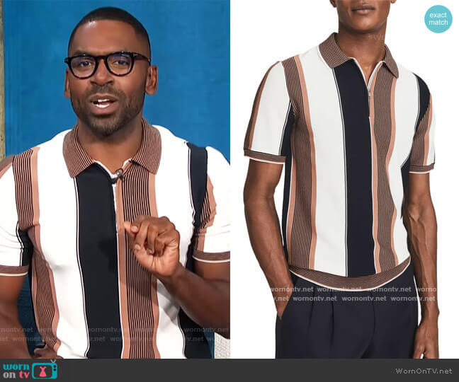 Nicky Polo Shirt by Reiss worn by Justin Sylvester on E! News