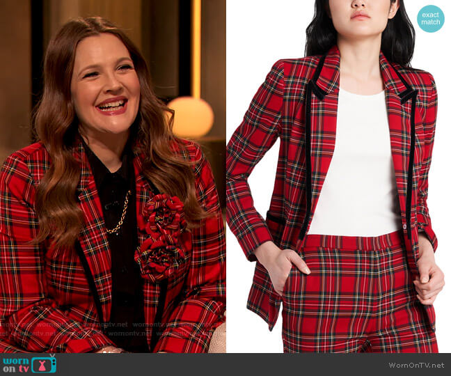 Hudson Plaid Jacket and Pants by Riley and Rae worn by Drew Barrymore on The Drew Barrymore Show