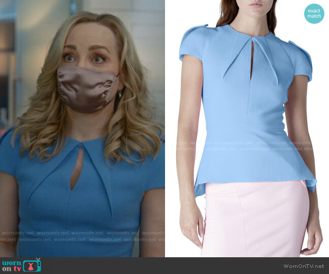 Wern Double Crepe Peplum Top by Roland Mouret worn by Marissa Morgan (Geneva Carr) on Bull