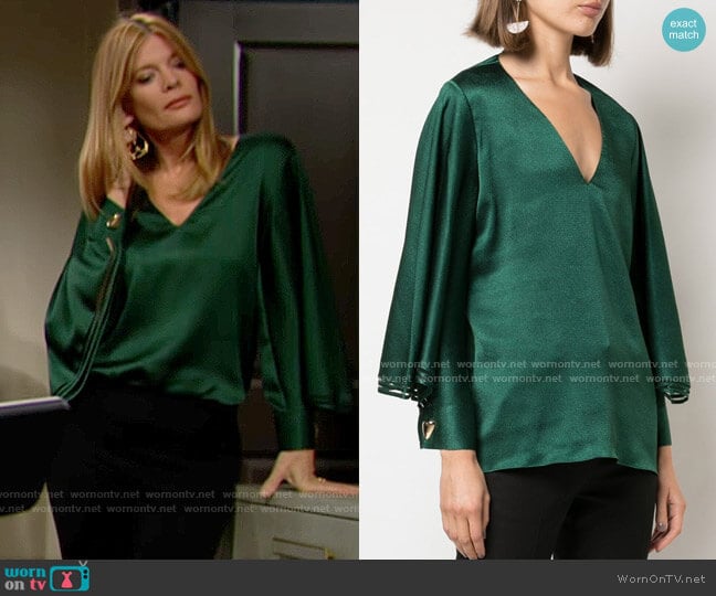 Sachin + Babi Adelaide Blouse worn by Phyllis Summers (Michelle Stafford) on The Young and the Restless