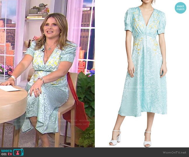 Lea Dress in Clearwater Embroidery by Saloni worn by Jenna Bush Hager on Today