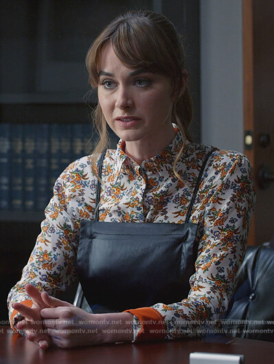 Sam's floral print blouse on All Rise