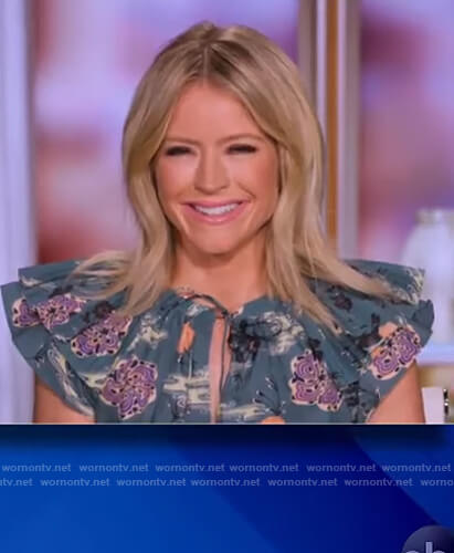 Sara’s floral ruffle top on The View