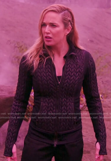 Sara's black quilted jacket on Legends of Tomorrow