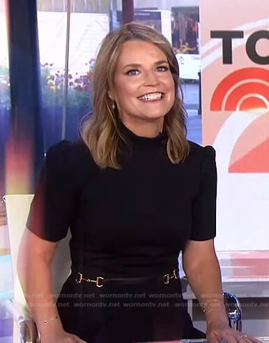 WornOnTV: Savannah’s black belted dress on Today | Savannah Guthrie ...