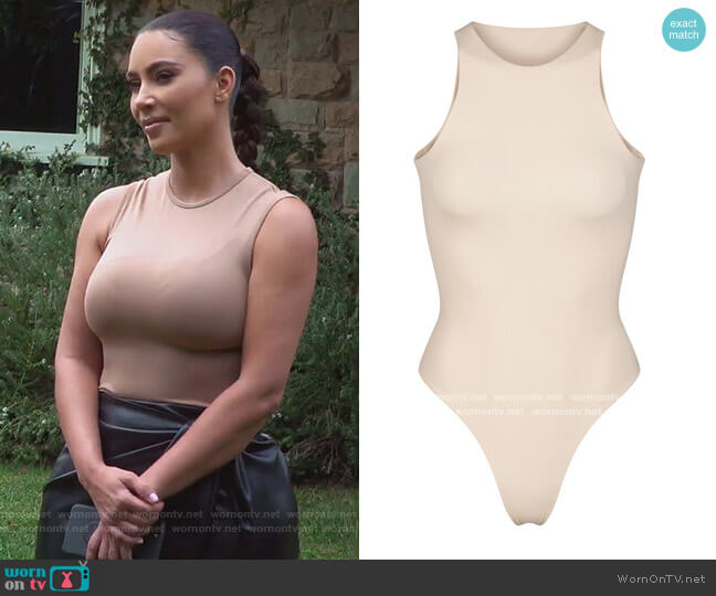 WornOnTV: Kim's beige sleeveless bodysuit on Keeping Up with the Kardashians, Kim Kardashian
