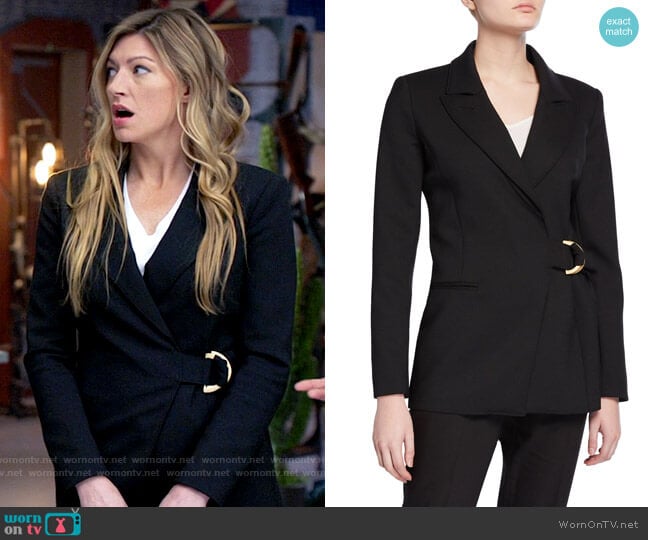 Smythe D-Ring Wrap Blazer worn by Ava Sharpe (Jes Macallan) on Legends of Tomorrow