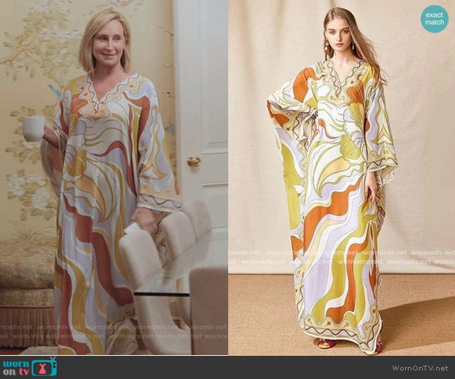 Floral Maxi Kaftan Dress by Sonja Morgan worn by Sonja Morgan on The Real Housewives of New York City