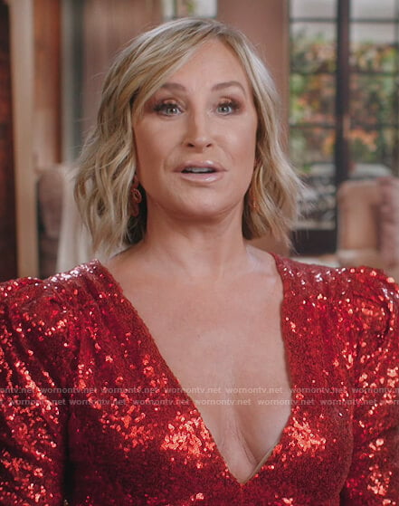 Sonja’s red sequined dress on The Real Housewives of New York City