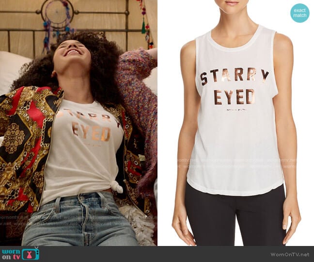 Spiritual Gangster Starry Eyed Muscle Tee worn by Gina (Sofia Wylie) on High School Musical The Musical The Series