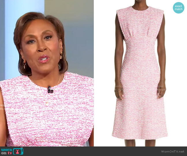 WornOnTV: Robin’s pink tweed dress on Good Morning America | Robin ...