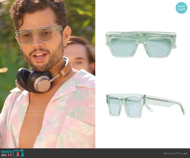 Icy Ice Sunglasses by Stella McCartney worn by Sam Flores (Rafael de la Fuente) on Dynasty