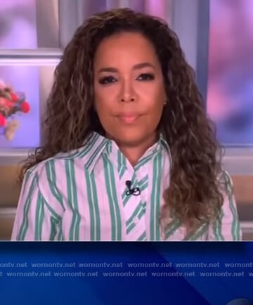 Sunny's green stripe blouse on The View