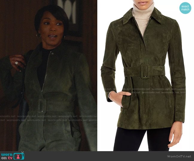 Belted Suede Utility Jacket by Theory worn by Athena Grant (Angela Bassett) on 9-1-1