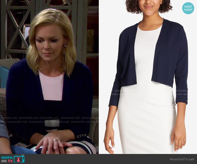 WornOnTV: Belle’s colorblock dress and button cuff cardigan on Days of ...