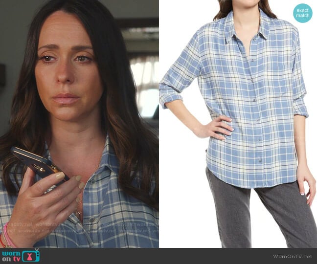 Plaid Boyfriend Shirt by Treasure & Bond worn by Maddie Kendall (Jennifer Love Hewitt) on 9-1-1