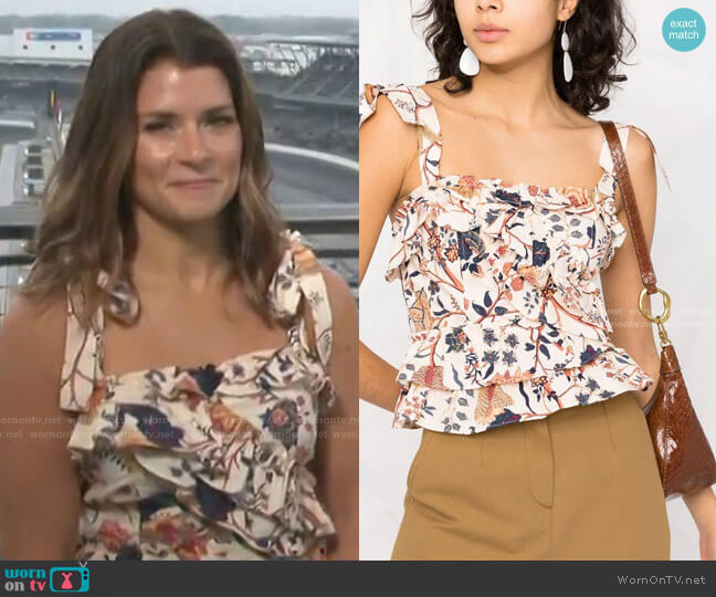 Floral-Print Sleeveless Top by Ulla Johnson worn by Danica Patrick on Today