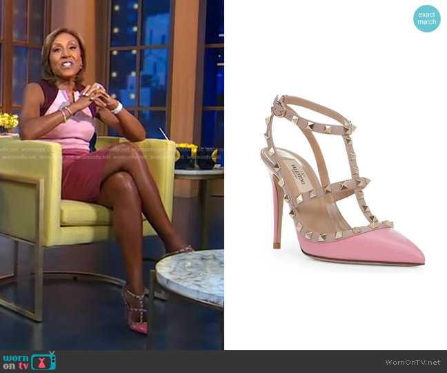 WornOnTV: Robin’s pink colorblock v-neck dress on Good Morning America ...