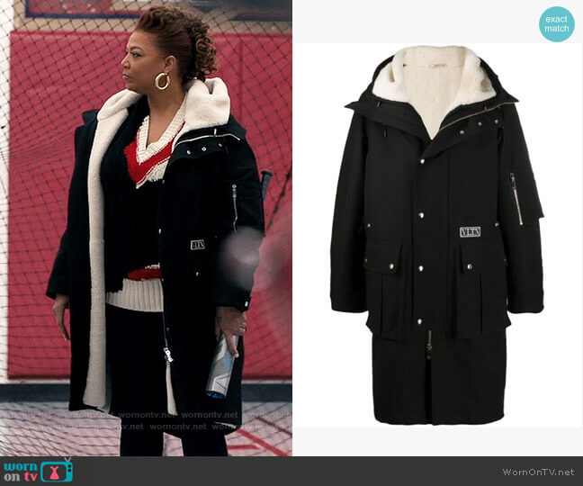 Valentino Drawstring-hood Shearling Coat worn by Robyn McCall (Queen Latifah) on The Equalizer