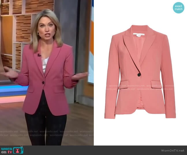 Cutaway Dickey Jacket by Veronica Beard worn by Amy Robach on Good Morning America