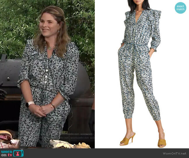 Tanay Printed Cotton Jumpsuit by Veronica Beard worn by Jenna Bush Hager  on Today