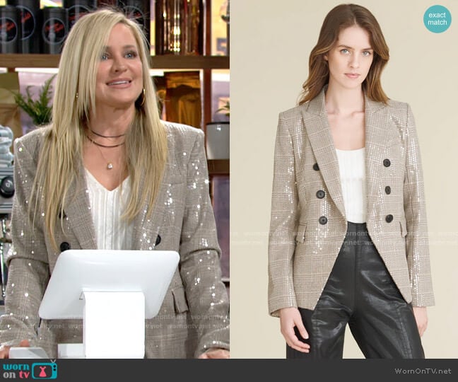 Veronica Beard Miller Sequin Dickey Jacket worn by Sharon Newman (Sharon Case) on The Young and the Restless