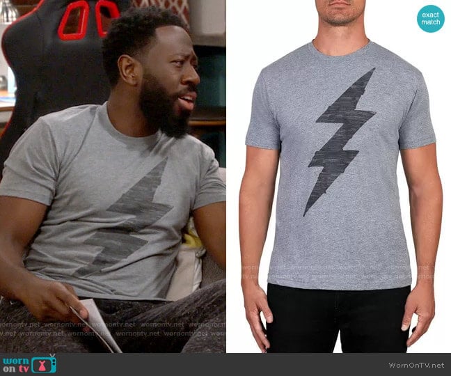 Vestige Bolt Tee worn by Malcom (Sheaun McKinney) on The Neighborhood