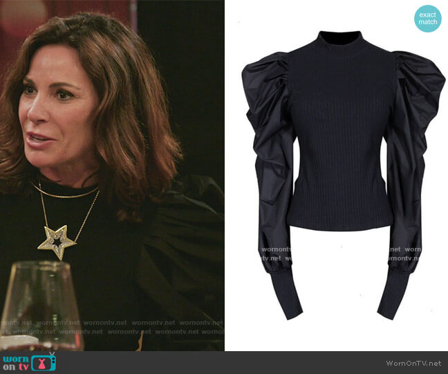 Cotton Sweater Blouse by Vinashny worn by Luann de Lesseps on The Real Housewives of New York City