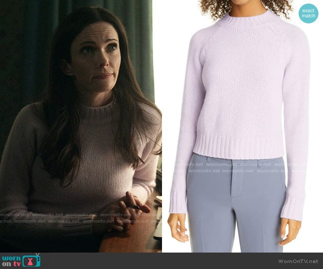 Vince Shrunken Mock Neck Cashmere Sweater worn by Lois Lane (Elizabeth Tulloch) on Superman and Lois