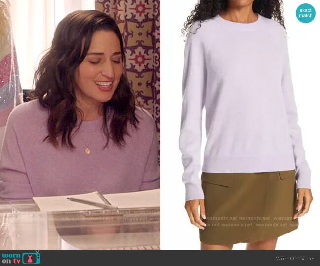 Vince Raglan Cashmere Sweater worn by Dawn Solano (Sara Bareilles) on Girls5eva