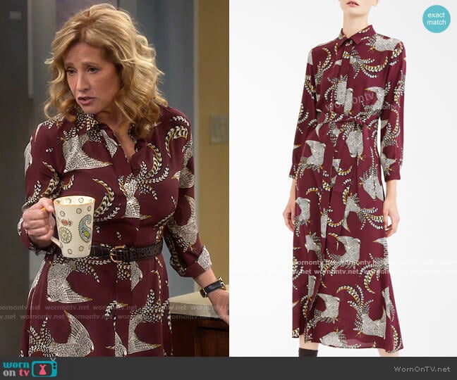 Weekend Max Mara Silk Dress worn by Vanessa Baxter (Nancy Travis) on Last Man Standing