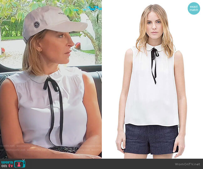 Doll Collar Sleeveless Slim Slim Loose Tide Shirts Blouse by We Heart worn by Sonja Morgan on The Real Housewives of New York City