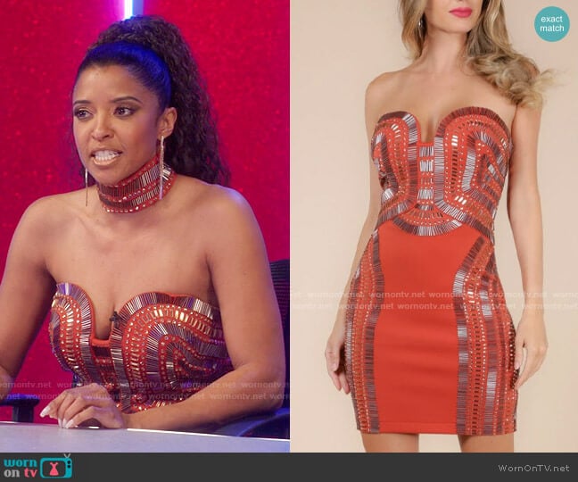 Wow Couture Embellished Strapless Dress worn by Wickie Roy (Renée Elise Goldsberry) on Girls5eva